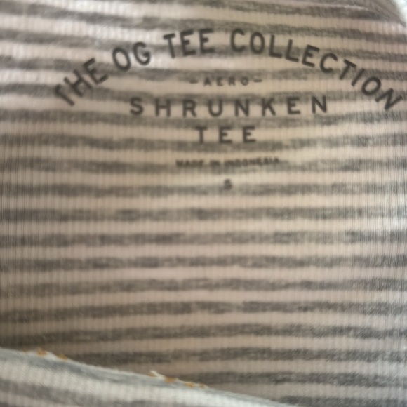 Aeropostale Long Sleeve Sunflower Trio Stripe Cropped Shrunken Tee Size Small - Picture 4 of 5